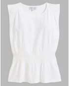 Top Tina en jersey de coton blanc