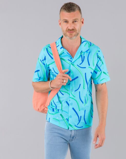 Chemise Maui en jersey de coton imprimé Les frites dans la piscine calanque