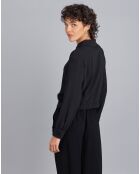 Chemise aux épaules matelassées noire