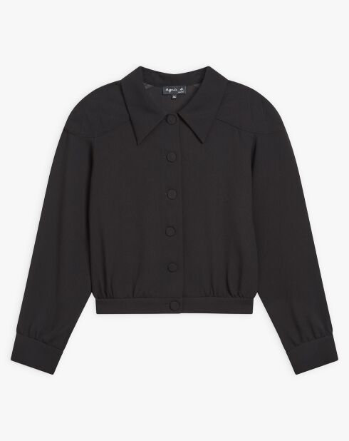 Chemise aux épaules matelassées noire