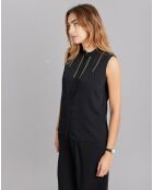 Chemise sans manches avec ruban noire