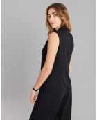 Chemise sans manches avec ruban noire