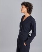 Chemise en Laine mélangée fines rayures bleue