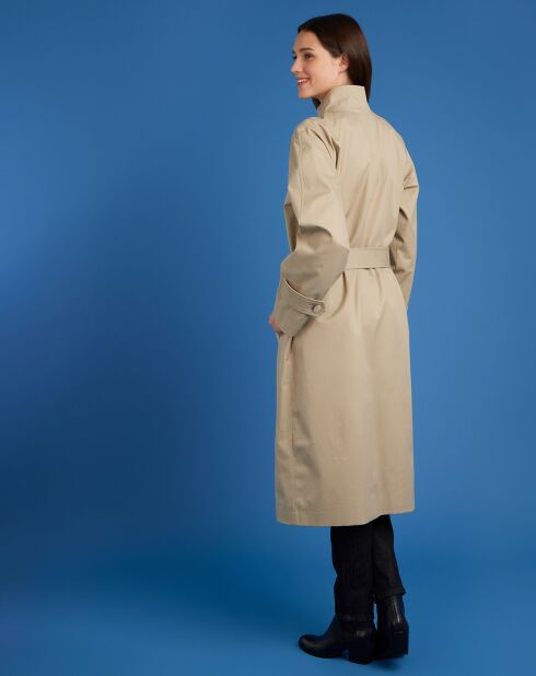 Manteau doublé en coton beige