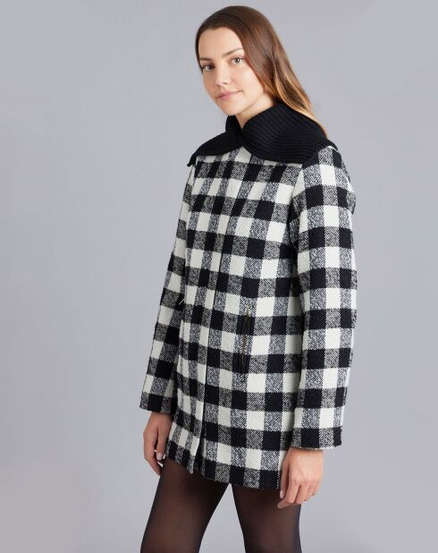 Manteau en Laine mélangée Mini à carreaux noir