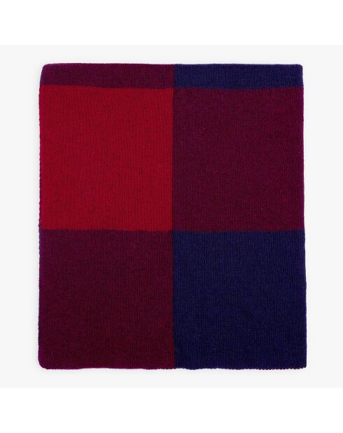 Poncho en Laine mélangée Sylvianne à carreaux rouge/bleu