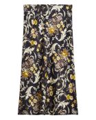 Jupe Tulipe motif floral noire