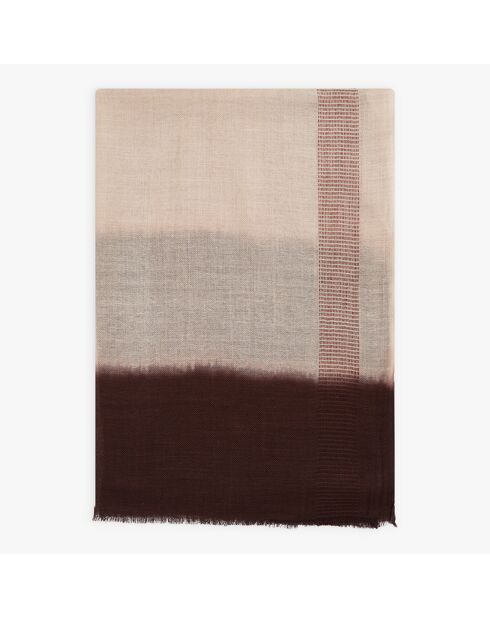 Echarpe en Laine & Soie Edan marron - 180x70 cm