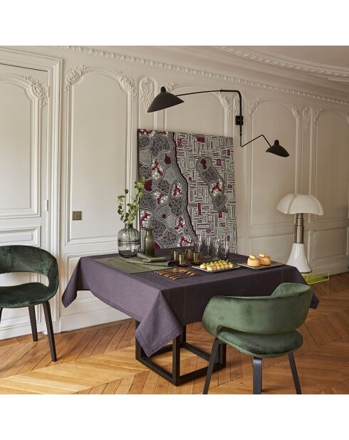 Nappe en Coton & Lin Slow Life beige/noir