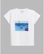 T-Shirt Brando en jersey de coton artiste Claire Nicolet blanc