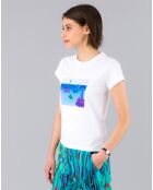 T-Shirt Brando en jersey de coton artiste Claire Nicolet blanc