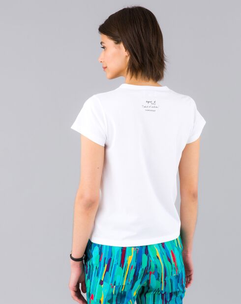 T-Shirt Brando en jersey de coton artiste Claire Nicolet blanc