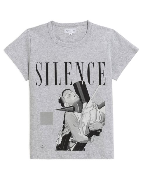 T-Shirt Brando en jersey de coton artiste Loulou Picasso gris