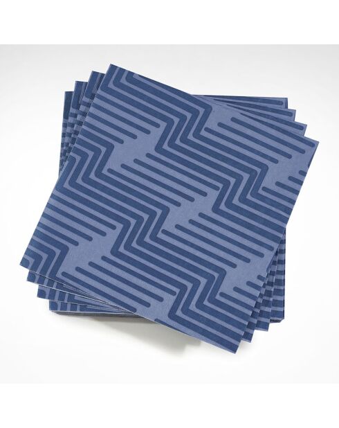 Serviettes en Papier Nature Urbaine bleues - 40x40 cm