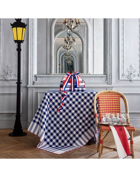 Nappe Elysee bleu/rouge