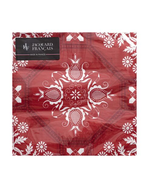Serviettes en Papier Hacienda  rouge/rose - 40x40 cm