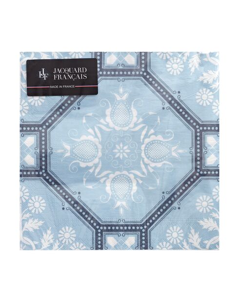 Serviettes en Papier Hacienda  gris/bleu - 40x40 cm