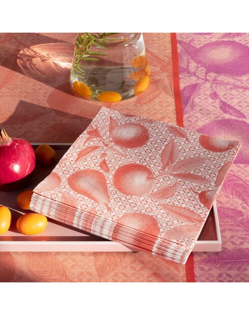 Serviettes en Papier Arrière-Pays roses - 40x40 cm