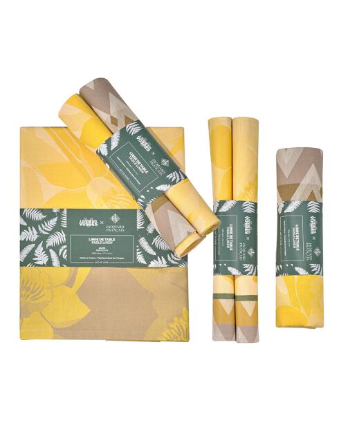 2 Sets de Table enduits La Vie en Vosges jaunes - 50x36 cm