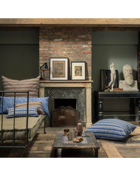 Housse de Coussin Origin Nature brun/bleu - 90x40 cm