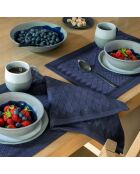 4 Sets de Table en Coton & Lin Club Ligne bleus - 50x30 cm