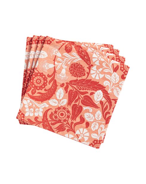 Serviettes en Papier Voyage Iconique rouges - 40x40 cm