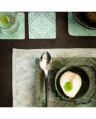 4 Dessous de verre Essentiel verts - 9x9 cm