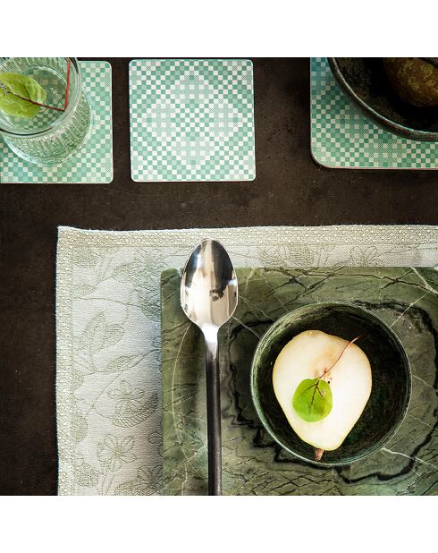 4 Dessous de verre Essentiel verts - 9x9 cm