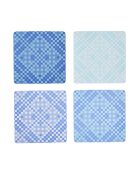 4 posavasos Essential de color azul, 9 x 9 cm