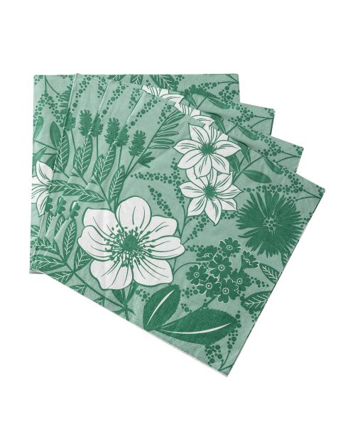 Serviettes en Papier Cottage vertes - 40x40 cm