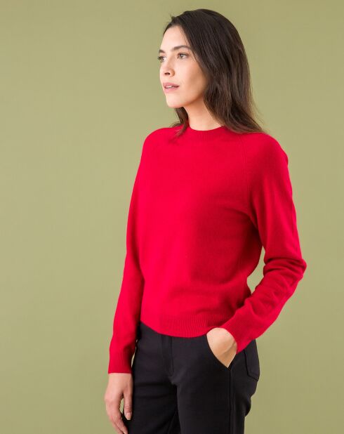 Pull 100% Cachemire Neige rouge