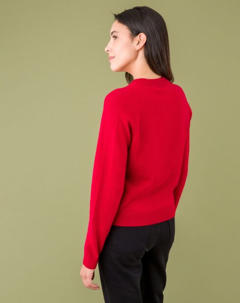 Pull 100% Cachemire Neige rouge