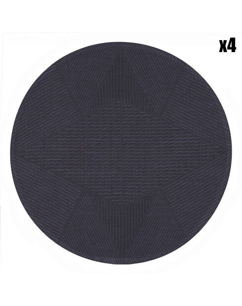 4 Sets de Table en Coton & Lin Club Etoile bleus - R38 cm