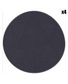 4 Sets de Table en Coton & Lin Club Losanges bleus - D.38 cm