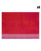 4 Sets de Table 100% Lin Croisière Sur Le Nil roses - 50x36 cm