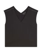 Top Pearl sans manches noir