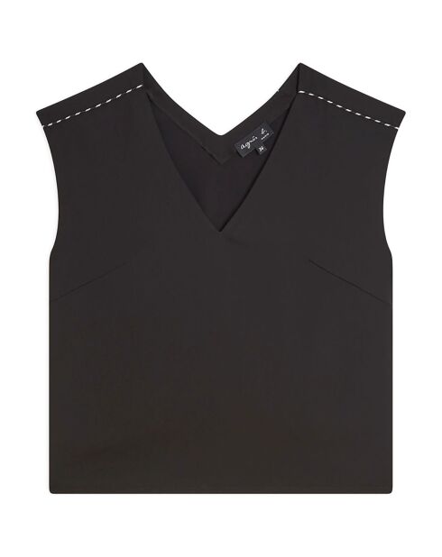 Top Pearl sans manches noir