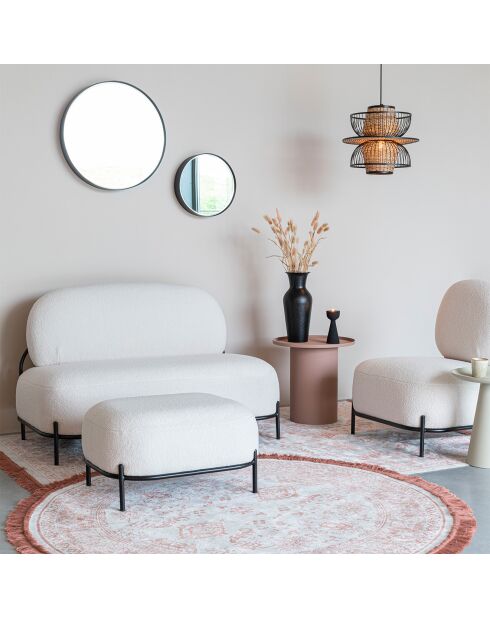 Sofá bouclette beige Celena - 71,5x125x77 cm