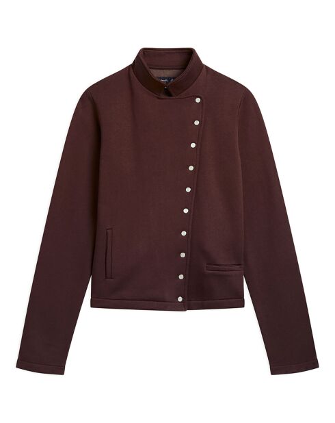 Veste  pression Fifre en molleton marron