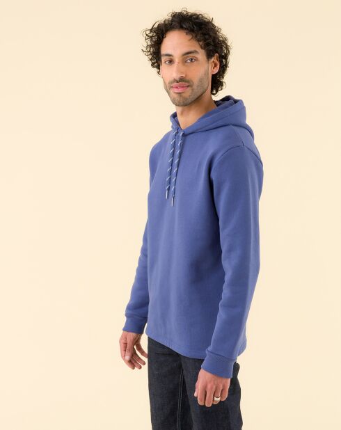 Sweat Wood à capuche bleu