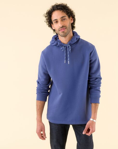 Sweat Wood à capuche bleu
