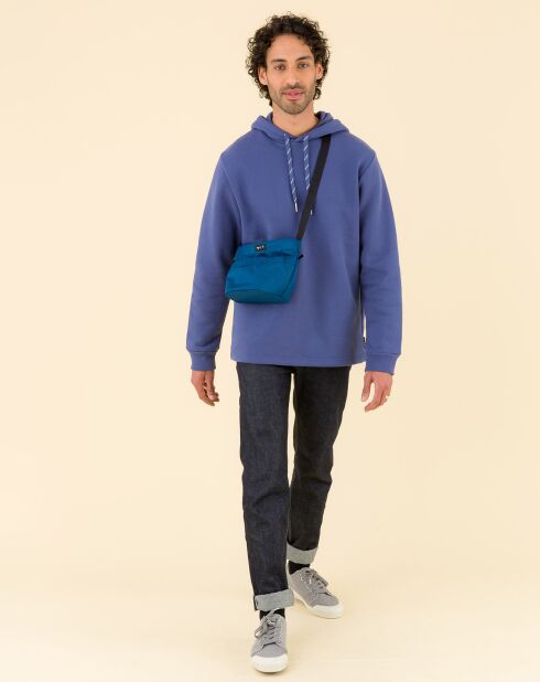 Sweat Wood à capuche bleu