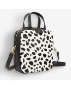 Sac à bandoulière en Cuir imprimé dalmatien noir - 18.5x18.5x5 cm