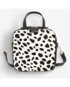 Sac à bandoulière en Cuir imprimé dalmatien noir - 18.5x18.5x5 cm