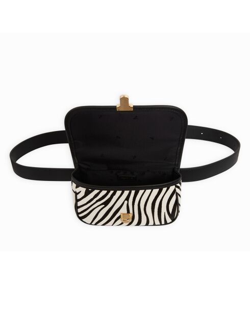 Sac ceinture en Cuir motif animal noir - 18x11.5x5 cm