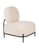 Sillón de salón rizado beige Celena - 71,5x66x77 cm