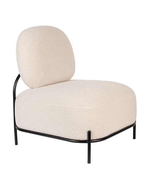 Sillón de salón rizado beige Celena - 71,5x66x77 cm