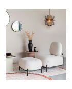 Sillón de salón rizado beige Celena - 71,5x66x77 cm
