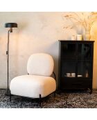 Sillón de salón rizado beige Celena - 71,5x66x77 cm