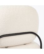 Sillón de salón rizado beige Celena - 71,5x66x77 cm